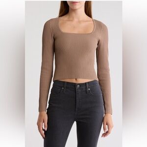 MADEWELL Square Neck Ottoman Sweater in Size XS